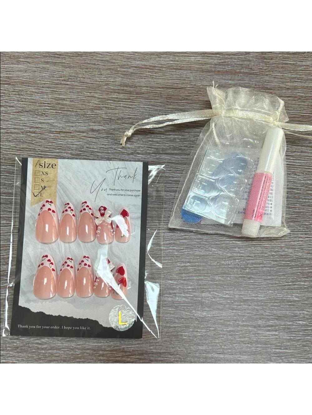 Heart Pattern False Nails Set